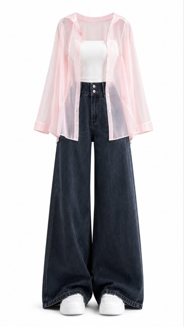The sheer shirt outfit listing