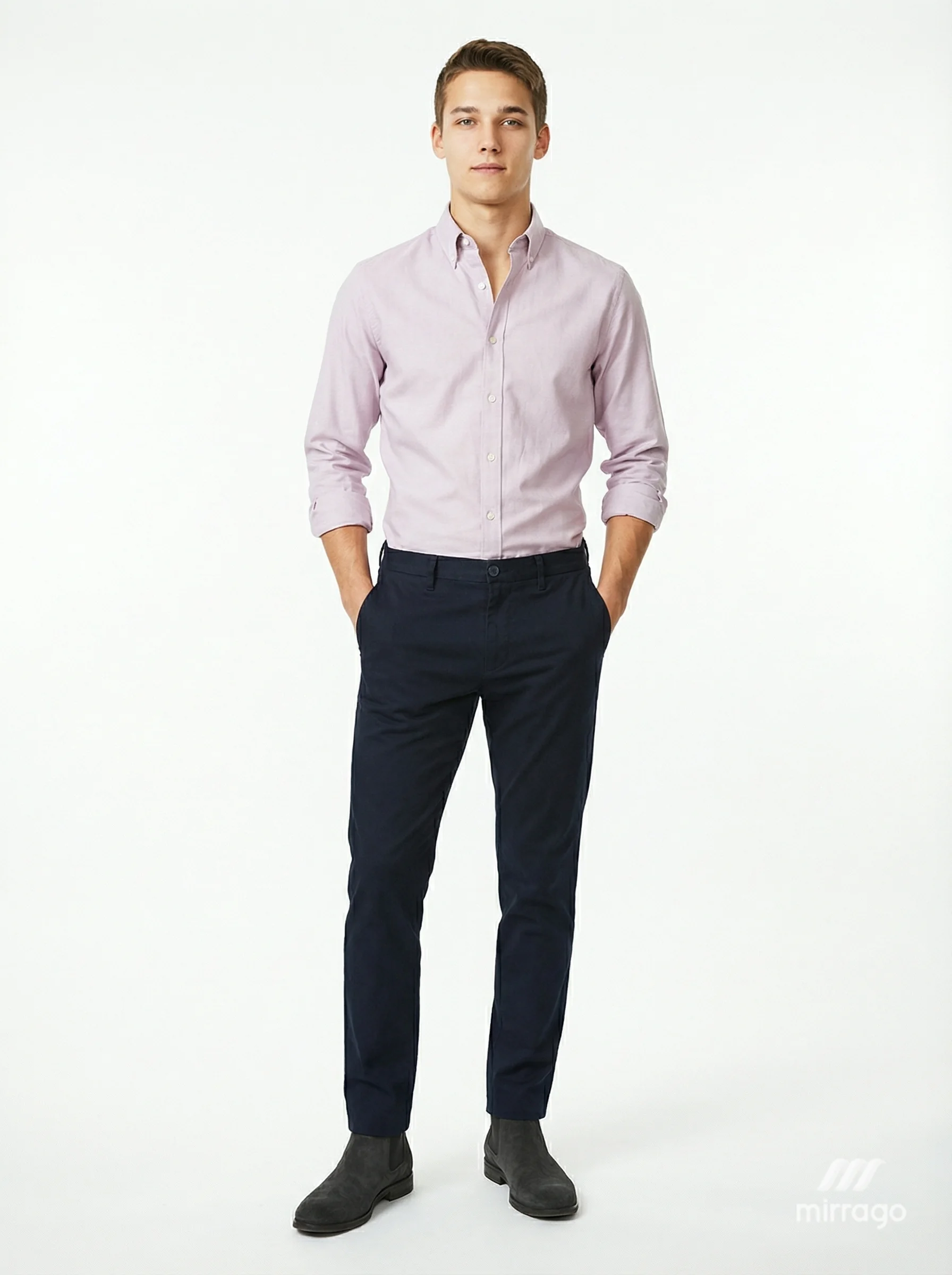 Mirrago virtual try-on result: shirts