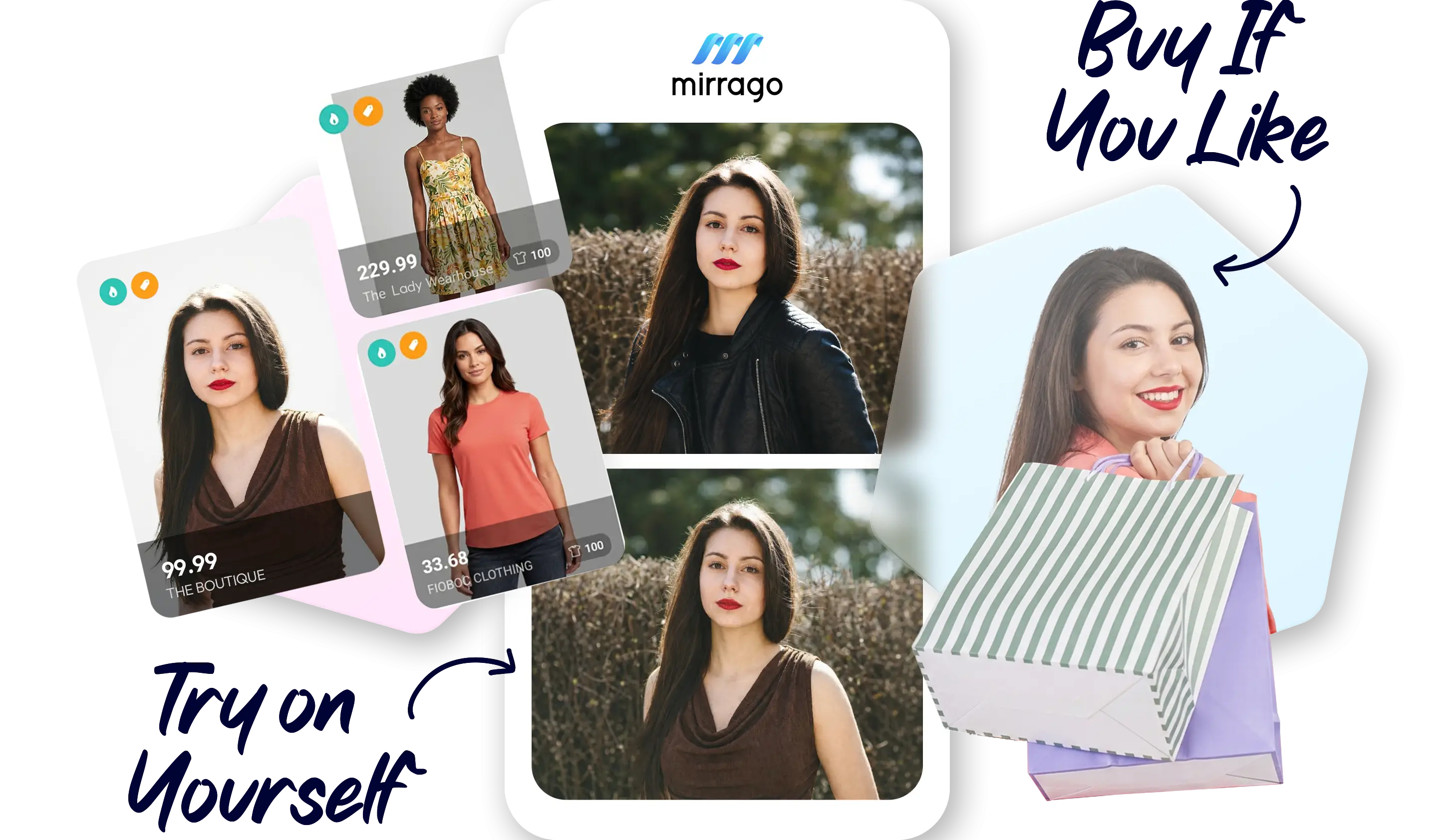 Mirrago Virtual Try-On App Interface Demonstration