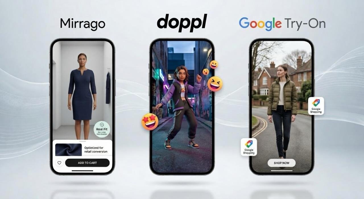 Mirrago vs Doppl vs Google Try-On for Fashion eCommerce in 2026