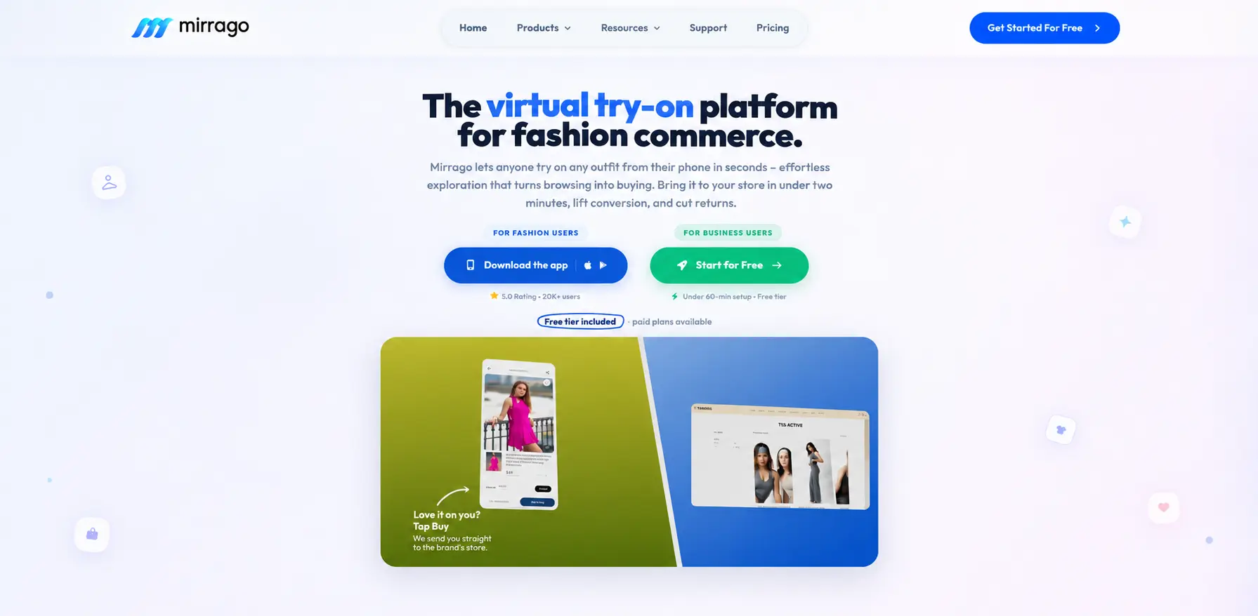 Mirrago virtual try on