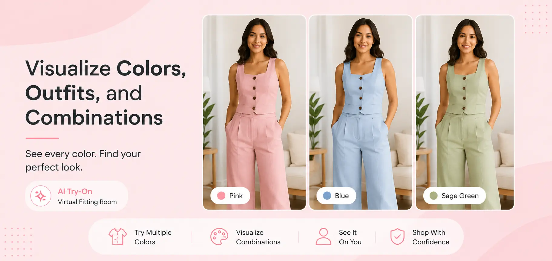 Visualize outfit colors on yourself with Mirrago AI try-on